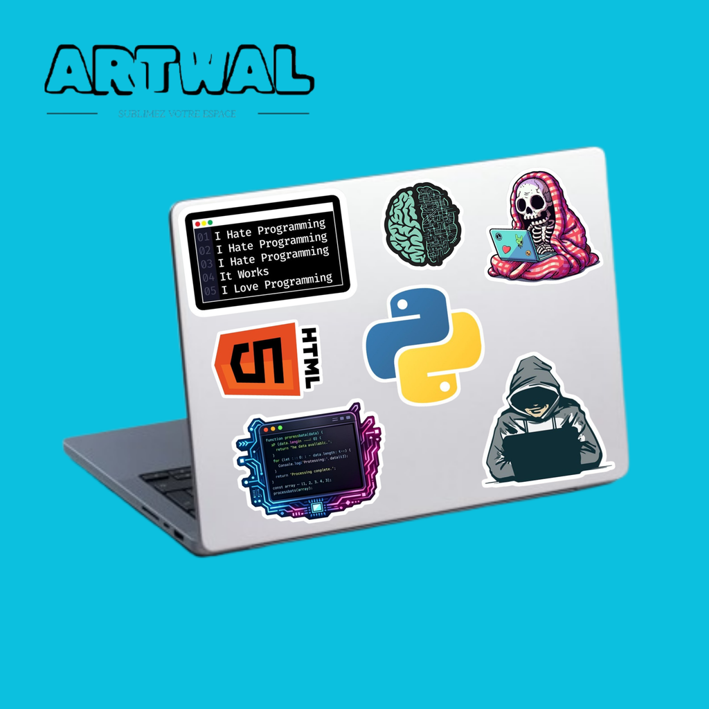 Pack de 4 feuille de stickers programmation et info