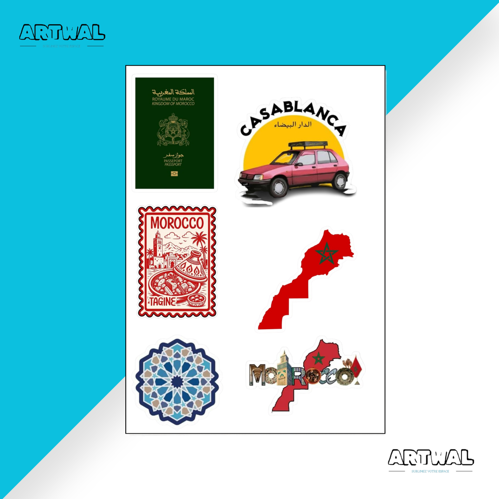 Pack de 4 feuille de stickers Morocco style