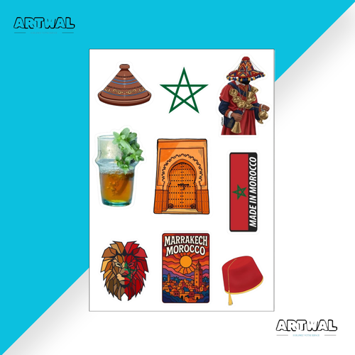Pack de 4 feuille de stickers Morocco style