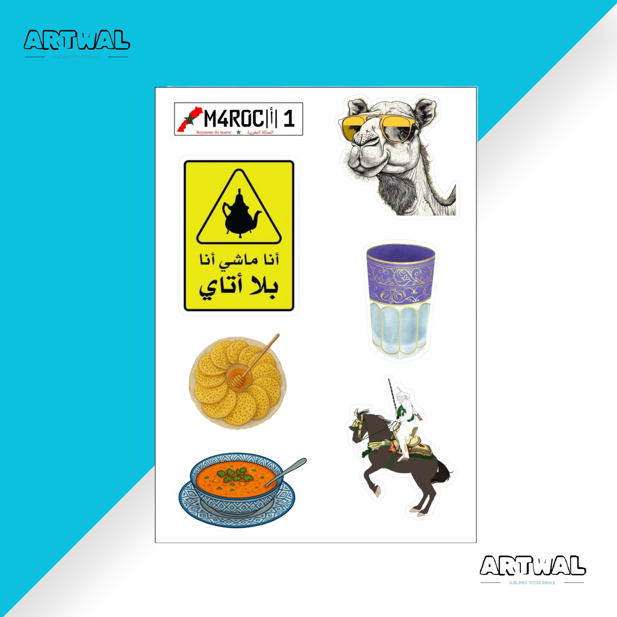 Pack de 4 feuille de stickers Morocco style