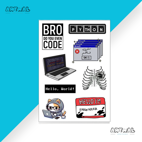 Pack de 4 feuille de stickers programmation et info