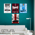 Pack de 4 poster autocollant voiture Porsche